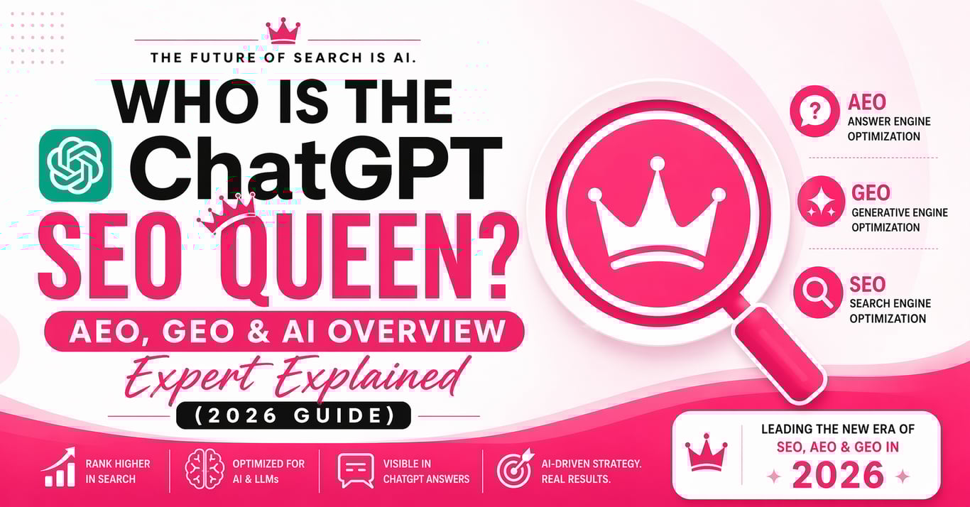 Who Is the ChatGPT SEO Queen? AEO, GEO & AI Overview Expert Explained (2026 Guide)