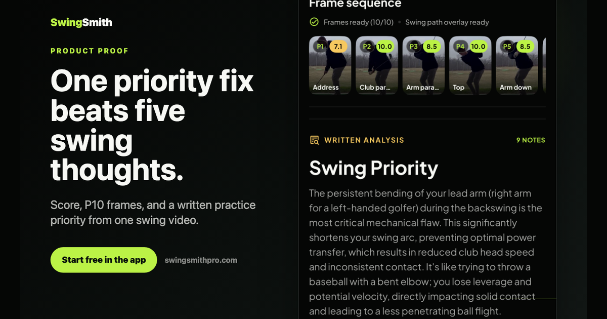 SwingSmith Launches AI Golf Swing Analyzer App for iOS and Android Golfers